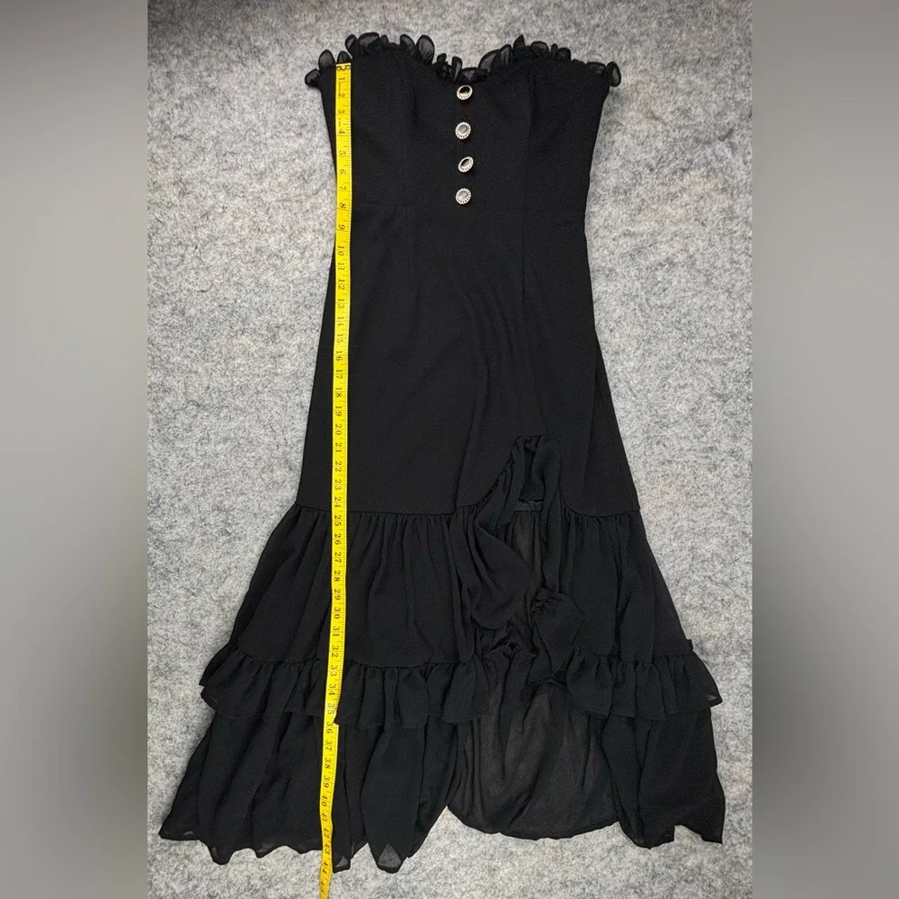 Anthropologie | Hutch | Strapless Tiered Ruffle‎ Side-Slit Dress | Size 6